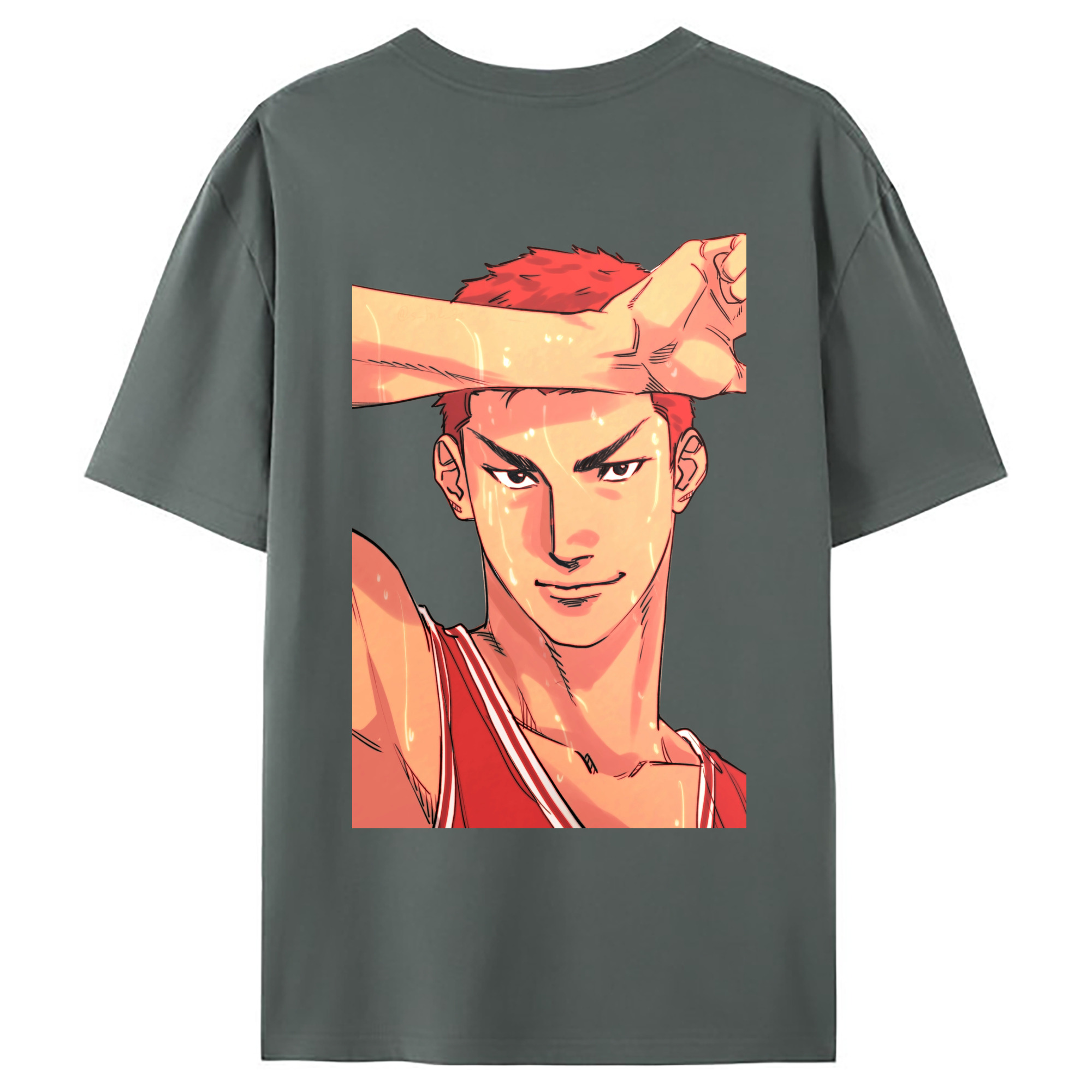 （画像用） SLAM DUNK／スラムダンク 綿100％ メンズ半袖Tシャツ（バックプリント） 通気性